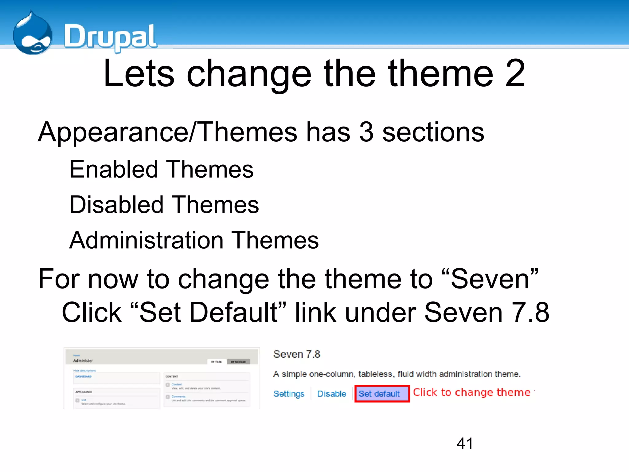Scroll to front page section. 