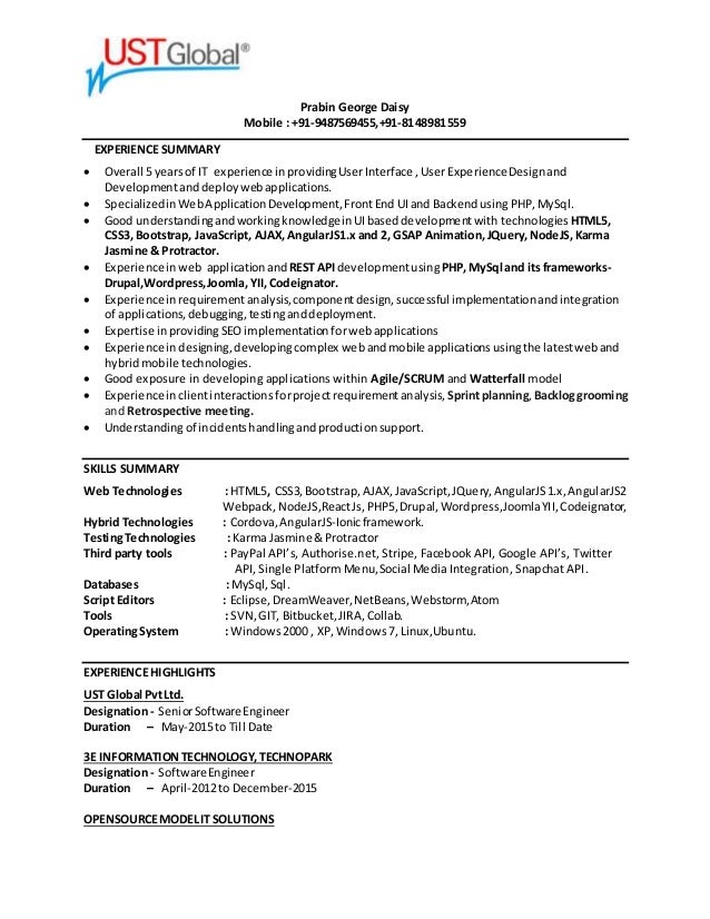 ui developer resume exle prabin resume web and ui developer ui developer resume exle prabin resume web and ui developer