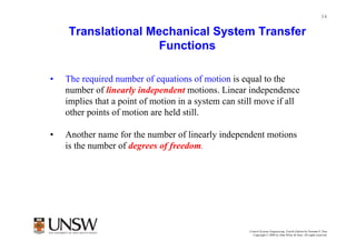 Motion System Transfer Function Example 02 elec3114 | PDF