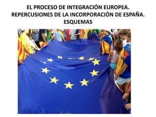 EL PROCESO DE INTEGRACIÓN EUROPEA.
REPERCUSIONES DE LA INCORPORACIÓN DE ESPAÑA.
                  ESQUEMAS
 