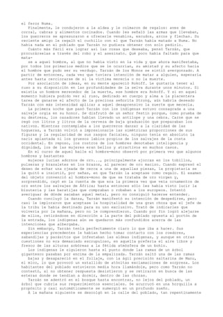 el feroz Numa.
Finalmente, le condujeron a la aldea y le colmaron de regalos: aves de
corral, cabras y alimentos cocinados. Cuando les señaló las armas que llevaban,
los guerreros se apresuraron a ofrecerle venablos, escudos, arcos y flechas. Su
reciente amigo le regaló el cuchillo con el que Tarzán había matado a Numa. No
había nada en el poblado que Tarzán no pudiera obtener con solo pedirlo.
Cuánto más fácil era lograr así las cosas que deseaba, pensó Tarzán, que
procurárselas a través del robo y el asesinato. Qué poco había faltado para que
matase a aquel hombre, al que no había visto en la vida y que ahora manifestaba,
por todos los primarios medios que se le ocurrían, su amistad y su afecto hacia
el hombre que pudo ser su verdugo. Tarzán de los Monos se sintió avergonzado. A
partir de entonces, cada vez que tuviera intención de matar a alguien, esperaría
antes hasta cerciorarse de si la víctima merecía o no la muerte.
Por asociación de ideas, en su mente apareció Rokoff. Le gustaría tener al
ruso a su disposición en las profundidades de la selva durante unos minutos. Si
existía un hombre merecedor de la muerte, ese hombre era Rokoff. Y si en aquel
momento hubiera podido ver al ruso, dedicado en cuerpo y alma a la placentera
tarea de ganarse el afecto de la preciosa señorita Strong, aún habría deseado
Tarzán con más intensidad aplicar a aquel desaprensivo la suerte que merecía.
La primera noche que pasó Tarzán con los indígenas estuvo consagrada a una
salvaje orgía en su honor. Se disfrutó de un señor festín porque, como prueba de
su destreza, los cazadores habían llevado un antílope y una cebra. Carne que se
regó con litros y litros de la cerveza de baja graduación que preparaban los
nativos. Mientras contemplaba a los guerreros danzar a la claridad de las
hogueras, a Tarzán volvió a impresionarle las simétricas proporciones de sus
figuras y la regularidad de sus rasgos faciales, ninguno tenía en absoluto la
nariz aplastada ni los gruesos labios propios de los salvajes de la costa
occidental. En reposo, los rostros de los hombres denotaban inteligencia y
dignidad, los de las mujeres eran bellos y atractivos en muchos casos.
En el curso de aquel baile el hombre-mono observó por primera vez que algunos
hombres y bastantes
mujeres lucían adornos de oro..., principalmente ajorcas en los tobillos,
pulseras y brazaletes en los brazos, al parecer de oro macizo. Cuando expresó el
deseo de echar una ojeada de cerca a una de aquellas piezas, la propietaria se
la quitó e insistió, por señas, en que Tarzán la aceptase como regalo. El examen
del objeto convenció al hombre-mono de que se trataba de oro virgen y,
sorprendido, cayó en la cuenta de que era la primera vez que veía ornamentos de
oro entre los salvajes de África; hasta entonces sólo les había visto lucir la
bisutería y las baratijas que compraban o robaban a los europeos. Intentó
averiguar de dónde sacaban aquel metal, pero no consiguió hacerse entender.
Cuando concluyó la danza, Tarzán manifestó su intención de despedirse, pero
casi le imploraron que aceptase la hospitalidad de una gran choza que el jefe de
la tribu le había destinado para su uso exclusivo. Trató de indicarles que
volvería por la mañana, pero no le comprendieron. Cuando por fin logró alejarse
de ellos, retirándose en dirección a la parte del poblado opuesta al portón de
la entrada, los indígenas aún se quedaron más confundidos acerca de las
intenciones que albergaba.
Sin embargo, Tarzán tenía perfectamente claro lo que iba a hacer. Sus
experiencias precedentes le habían hecho tomar contacto con los roedores,
sabandijas y parásitos que infestaban las aldeas indígenas, y aunque en otras
cuestiones no era demasiado escrupuloso, en aquella prefería el aire libre y
fresco de las alturas arbóreas a la fétida atmósfera de un bohío.
Los indígenas le siguieron hasta el punto donde las ramas de un árbol
gigantesco pasaban por encima de la empalizada. Tarzán saltó una de las ramas
bajas y desapareció en el follaje, con la ágil precisión saltarina de Manu,
el mico, lo que provocó un estallido de atónitas exclamaciones de sorpresa. Los
habitantes del poblado estuvieron media hora llamándole, pero como Tarzán no
contestó, al no obtener respuesta desistieron y se retiraron en busca de las
esteras donde se tendían a dormir, dentro de las chozas.
Tarzán se adentró en el bosque hasta encontrar, no lejos del poblado, un
árbol que cubría sus requerimientos esenciales. Se acurrucó en una horquilla a
propósito y casi automáticamente se sumergió en un profundo sueño.
A la mañana siguiente se descolgó en la calle del poblado, tan repentinamente

 