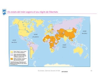 Els estats del món segons el seu règim de llibertats

Els Estats. Ciències Socials 3r ESO

ANTERIOR

16

 