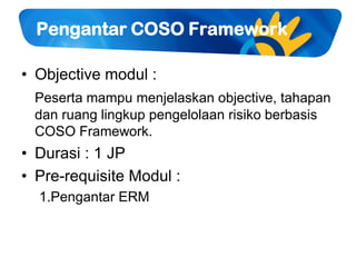 02 enterprise risk management coso framework telkom 2011 | PDF