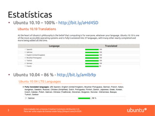 Este traballo ten a licenza Creative Commons Atribución 3.0.
Para ver unha copia da licenza visite http://tinyurl.com/2v35...