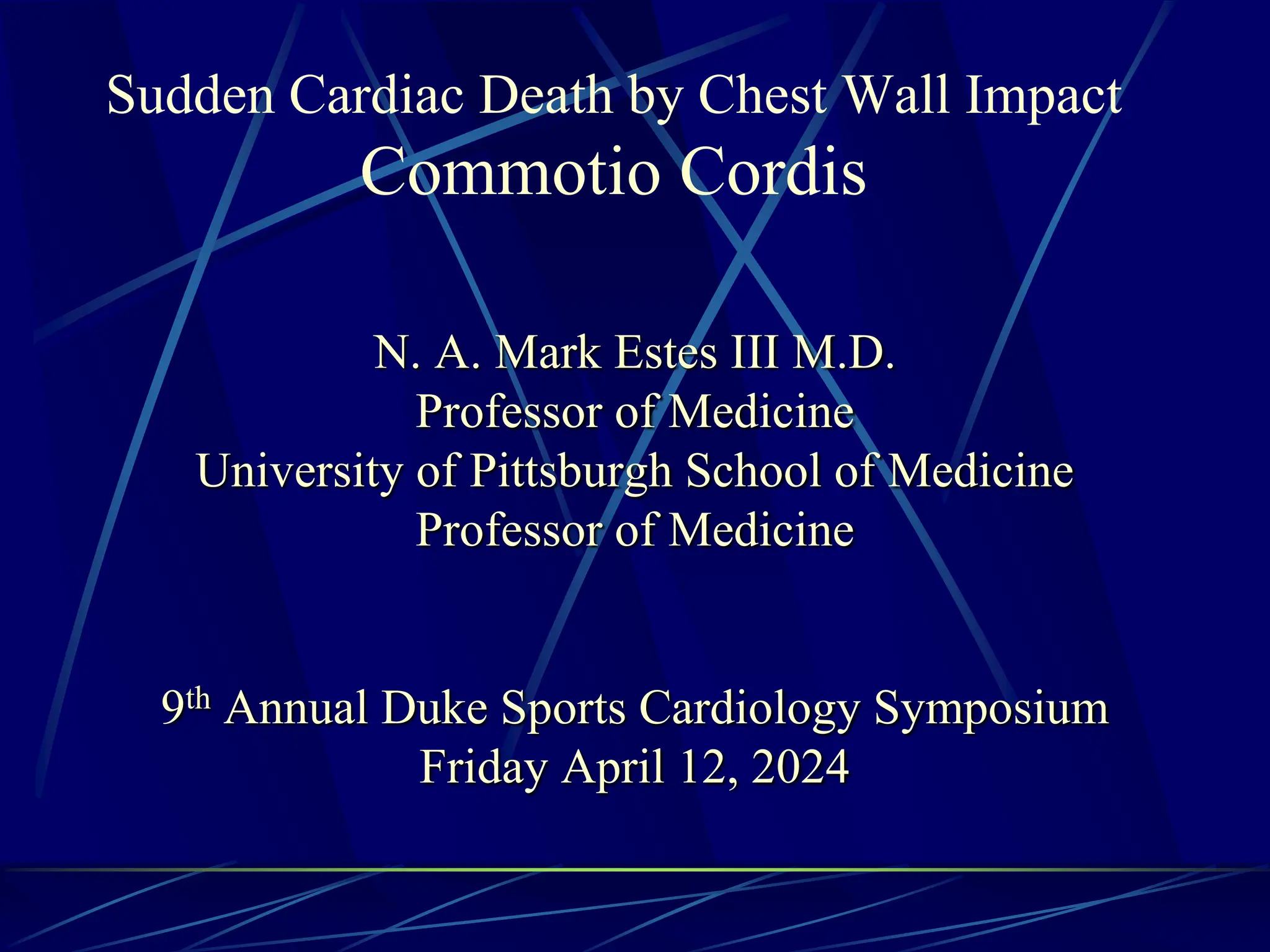 Sudden Cardiac Death by Chest Wall Impact: Commotio Cordis | PPTX
