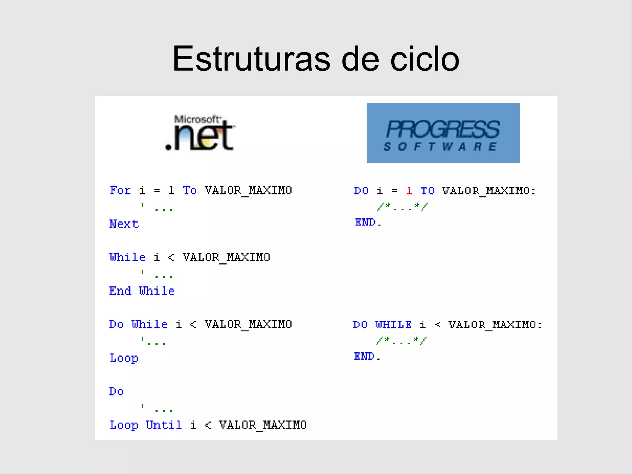 Desenvolvimento em .Net - Estruturas Basicas