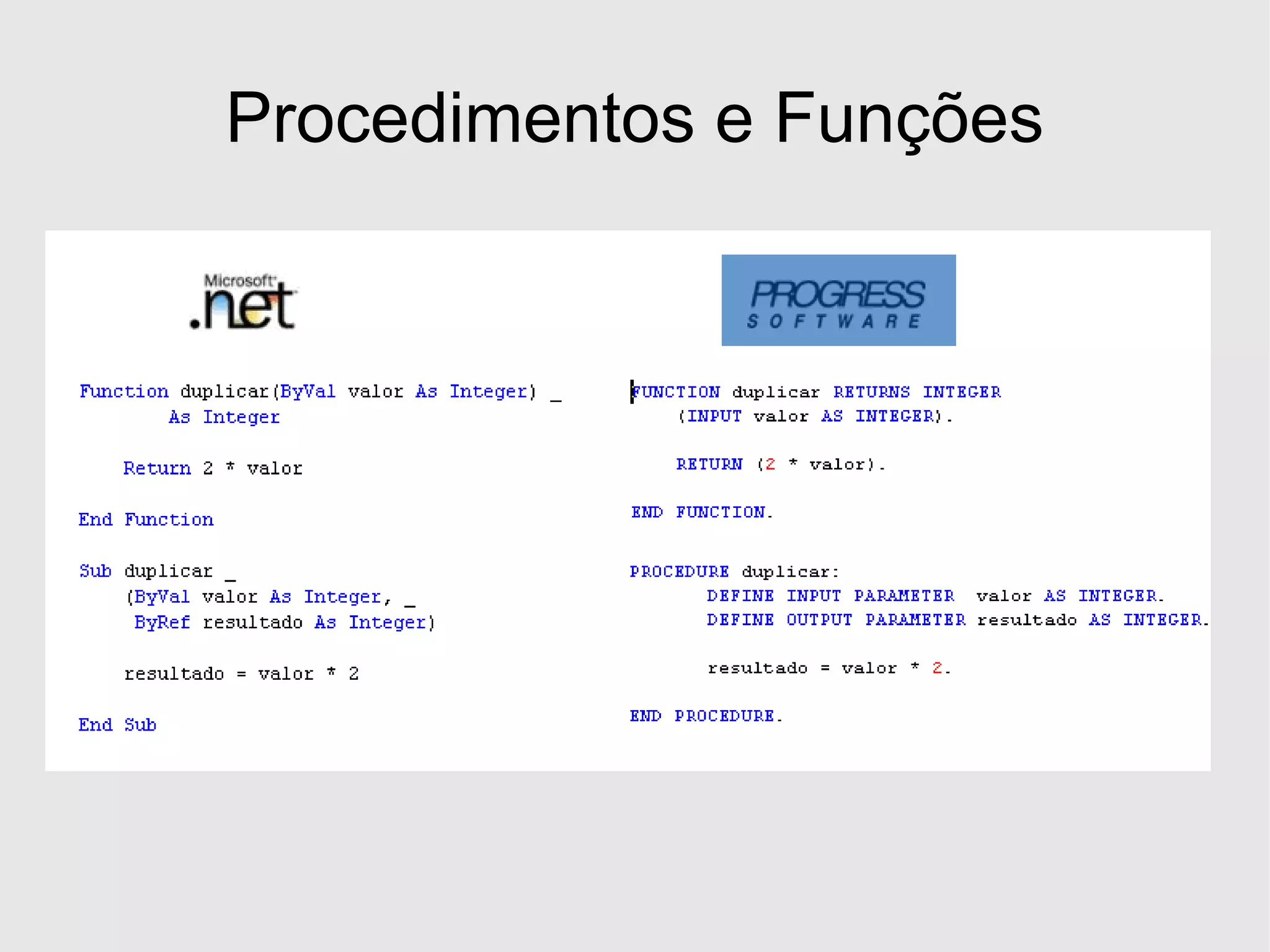Desenvolvimento em .Net - Estruturas Basicas