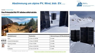 Franz Baumgartner, 08.05.2024; www.zhaw.ch/=bauf/
Abstimmung um alpine PV, Wind, bidr. EV…..
https://www.bulletin.ch/de/news-detail/potenzial-fuer-pv.html
 