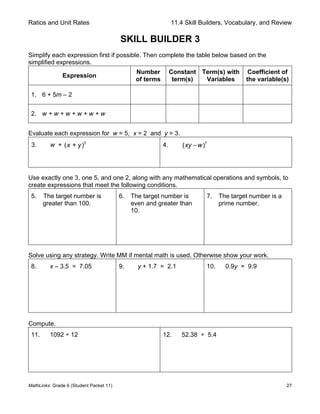 02 Example of Student Packet - annotated (Gr 6 - SP11) ratio | PDF