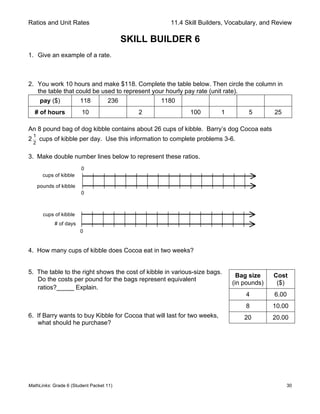 Group Gr5 Example 02 Example of Student Packet - annotated (Gr 6 - SP11) ratio | PDF
