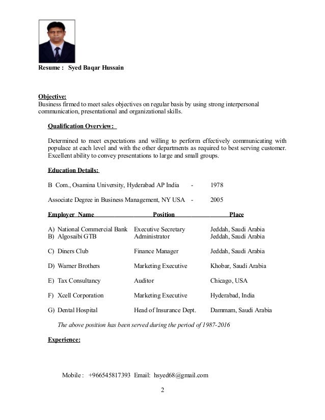 2016 cv sale accounts manager sale resume