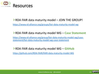 RDA FAIR Data Maturity Model | PDF