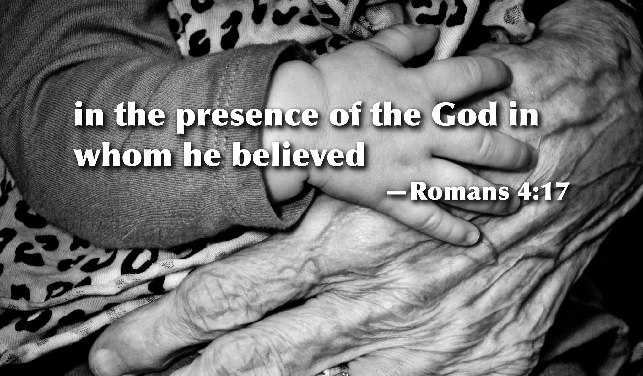 in the presence of the God in
whom he believed
—Romans 4:17
 