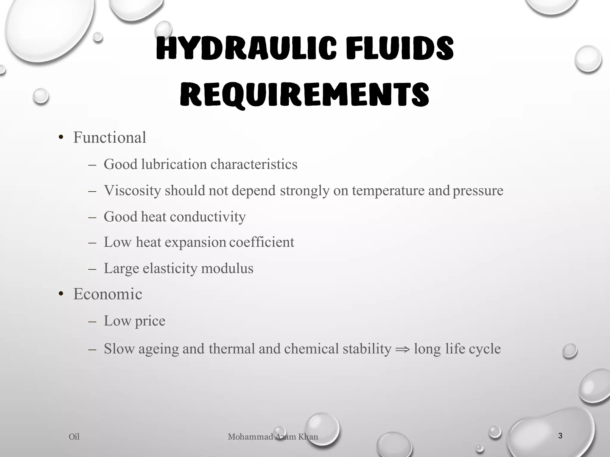 Hydraulic Fluids and Properties | PDF