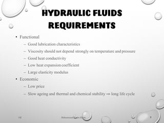 Hydraulic Fluids and Properties | PDF