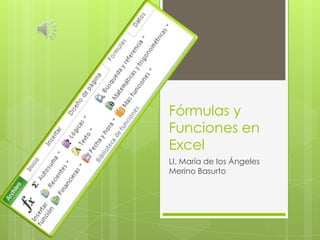 Fórmulas y
Funciones en
Excel
LI. María de los Ángeles
Merino Basurto
 