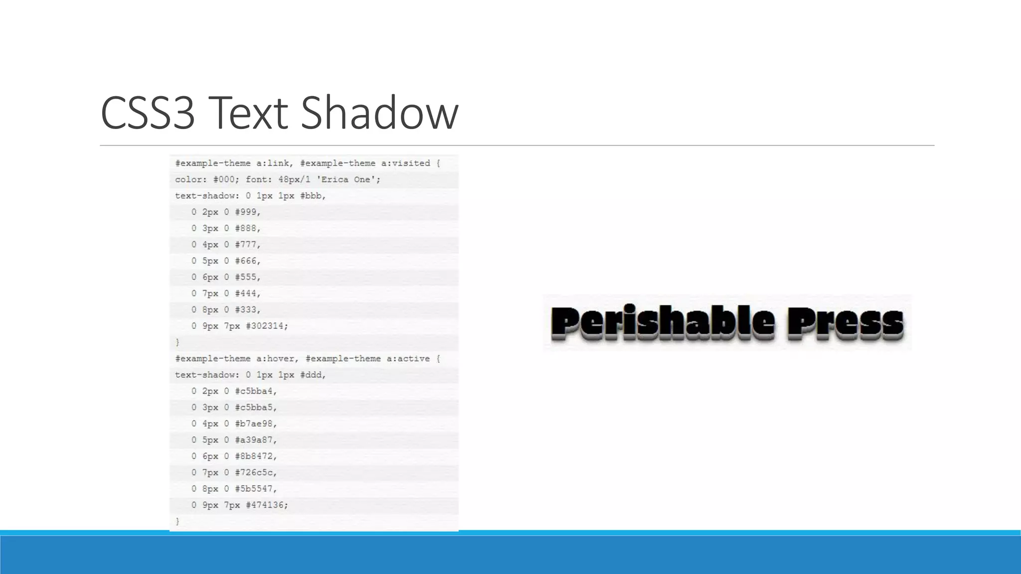 CSS3 Text Shadow
 