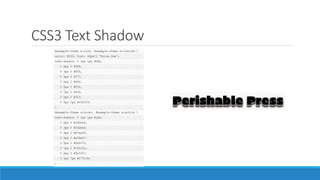 CSS3 Text Shadow
 