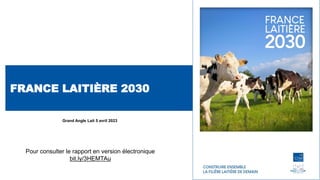FRANCE LAITIÈRE 2030
Grand Angle Lait 5 avril 2023
Pour consulter le rapport en version électronique
bit.ly/3HEMTAu
 