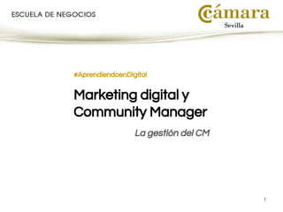 1
#AprendiendoenDigital
Marketing digital y
Community Manager
La gestión del CM
 