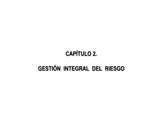 CAPÍTULO 2.

GESTIÓN INTEGRAL DEL RIESGO
 