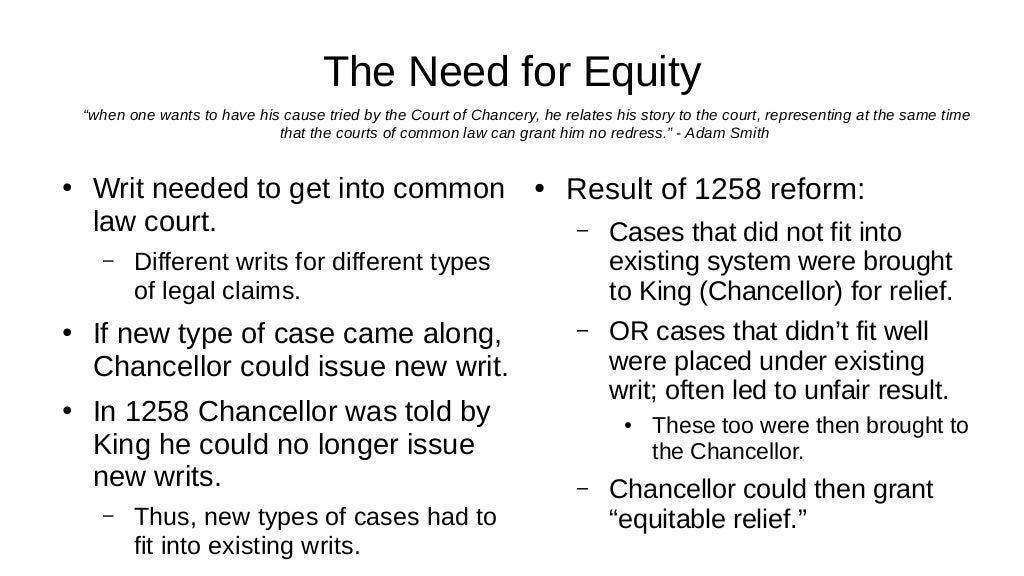 The Development of Common Law & Equity