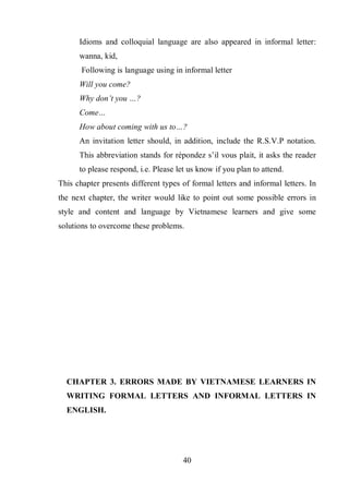 Đề tài: The study on formal letters and informal letters in English | PDF