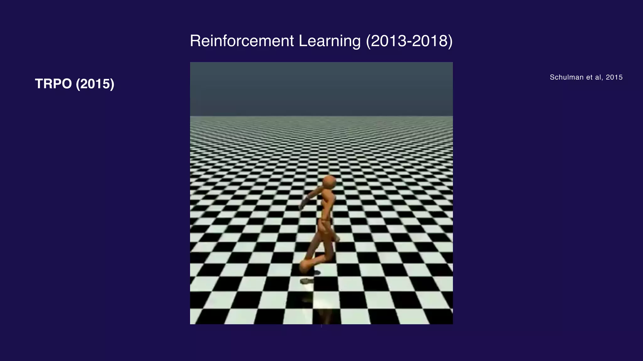 Reinforcement Learning (2013-2018)
TRPO (2015)
Schulman et al, 2015
 