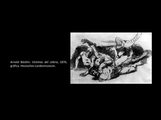 Arnold Böcklin:  Víctimas del cólera , 1876, gráfica.  Hessisches Landesmuseum.  