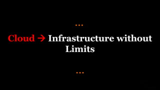 Cloud  Infrastructure without
Limits
…
…
 