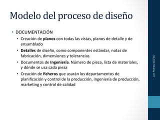 Modelo	
  del	
  proceso	
  de	
  diseño	
  
•  DOCUMENTACIÓN	
  
  •  Creación	
  de	
  planos	
  con	
  todas	
  las	
  ...