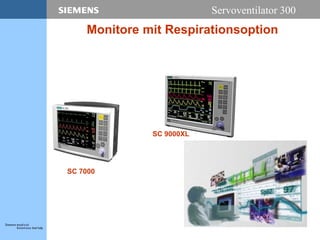 Servoventilator 300
Monitore mit Respirationsoption
SC 7000
SC 9000XL
 