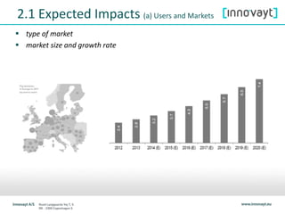  type of market
 market size and growth rate
2.1 Expected Impacts (a) Users and Markets
 