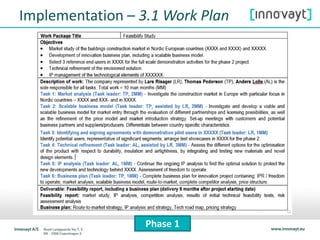 Implementation – 3.1 Work Plan
Phase 1
 