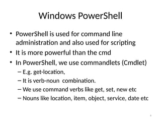 Comprehensive Introduction to Windows PowerShell for Server 2012 | PPTX