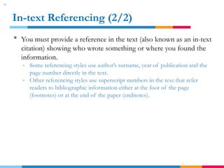 Research methods course - Introduction to Referencing | PPTX