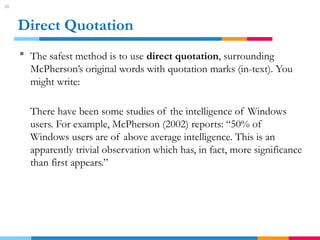 Research methods course - Introduction to Referencing | PPTX