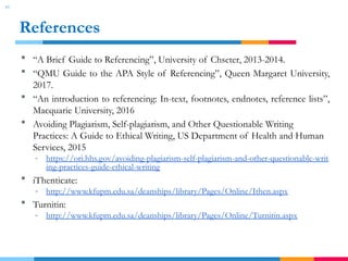 Research methods course - Introduction to Referencing | PPTX