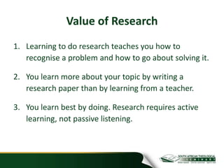 Research Introduction Sample Values 02 Introduction to Research | PPTX