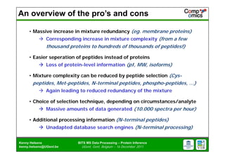 BITS - Introduction to proteomics | PDF