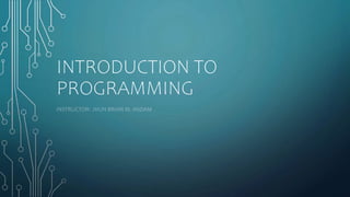 Introduction to Programming Languages and Operating Systems | PPT