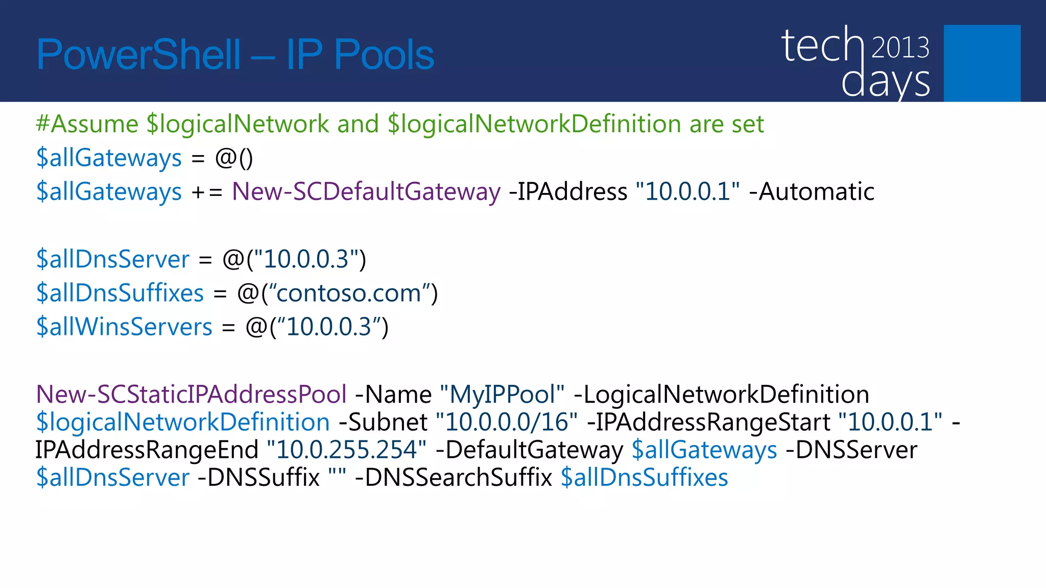 PowerShell – IP Pools
 