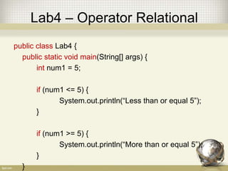 02 Java Language And OOP Part II LAB | PPT