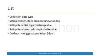 #2 LIST | PEMROGRAMAN PYTHON | PPTX