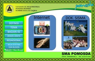 Internet
DEFINISI

TEMA
BAGIAN ISI
DESIGN GRAFIS

REDAKSIONAL
NILAI ESTETIKA
DAN BUDAYA

DOK. SISMA

 