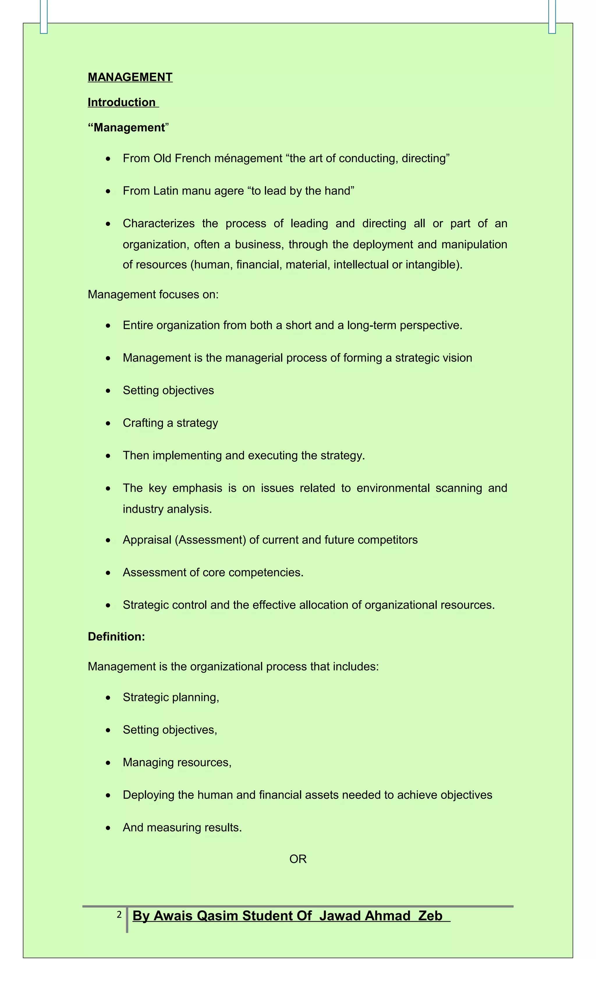 02 Management notes for mba | DOC