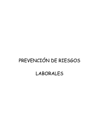 PREVENCIÓN DE RIESGOS

     LABORALES
 