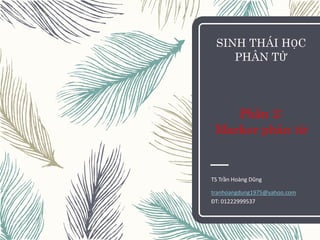 SINH THÁI HỌC
PHÂN TỬ
Phần 2:
Marker phân tử
TS Trần Hoàng Dũng
tranhoangdung1975@yahoo.com
ĐT: 01222999537
 