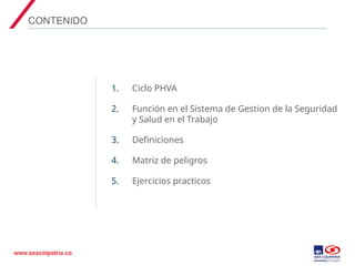 02 Matriz de Peligros y evaluación de riesgos en el SG-SST.ppt