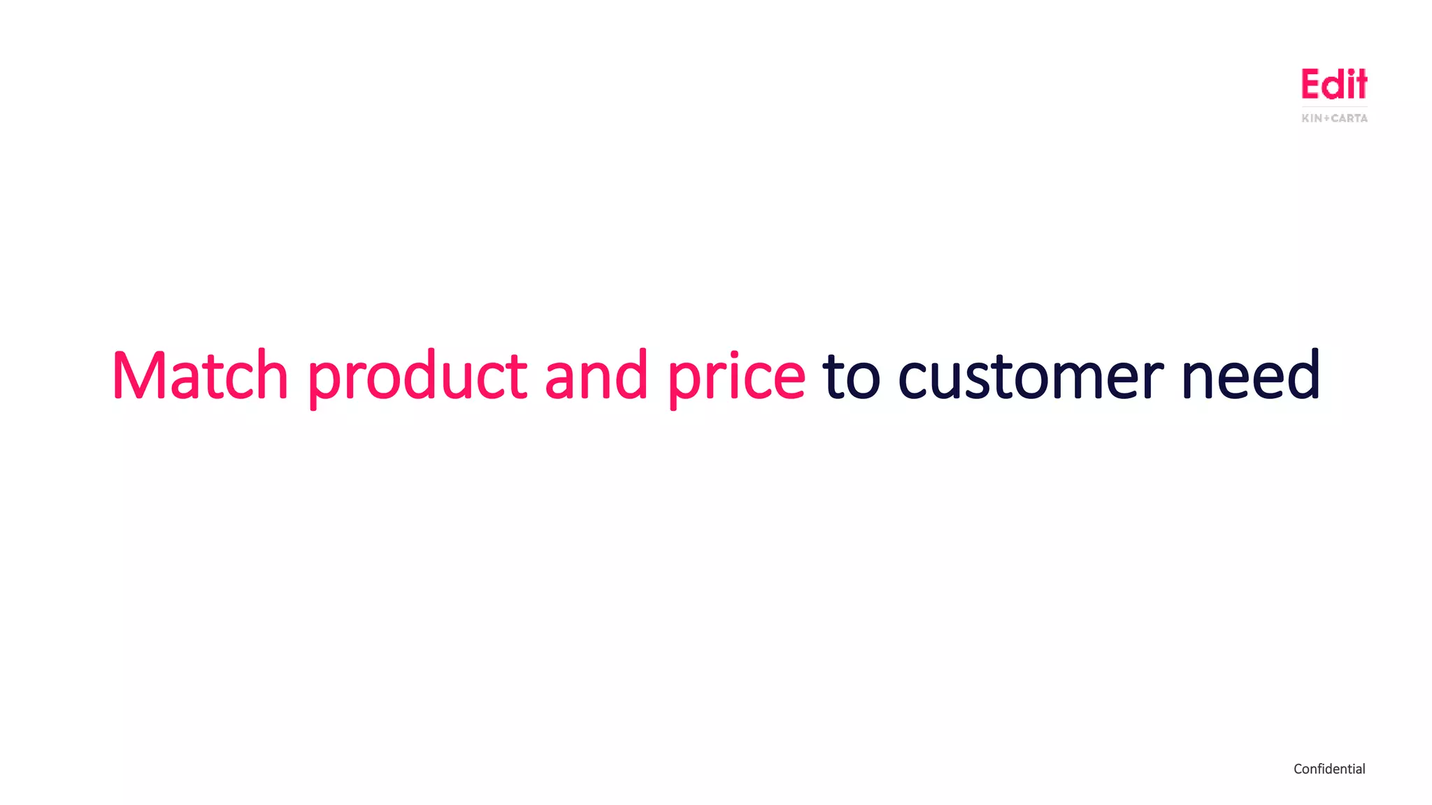 ConfidentialConfidential
Match product and price to customer need
 